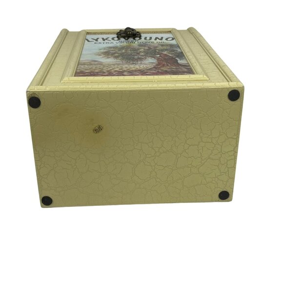 Wine Storage Case Box Beige Wood 2-Bottle Olive Oil Logo - Picture 9 of 9